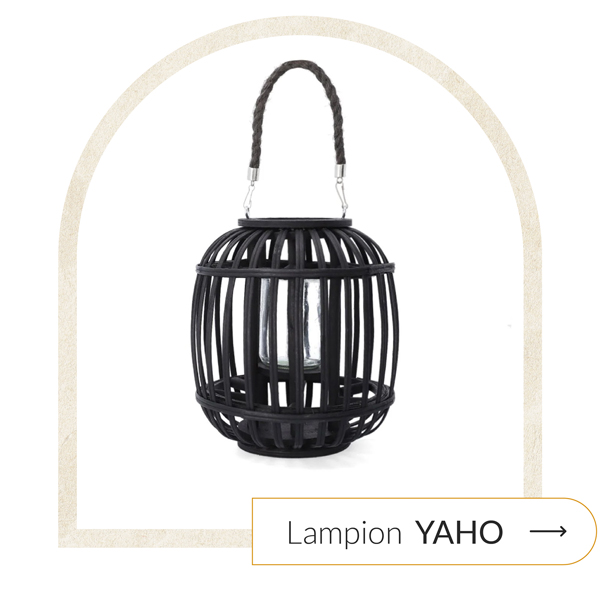 lampion czarny bambusowy