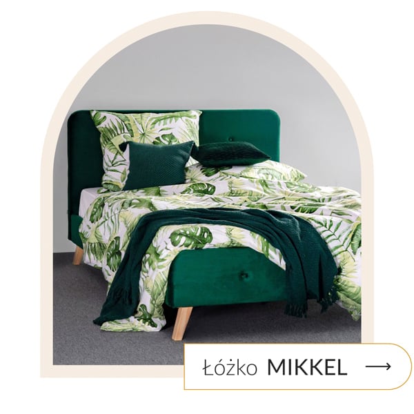 łóżko welurowe zielone